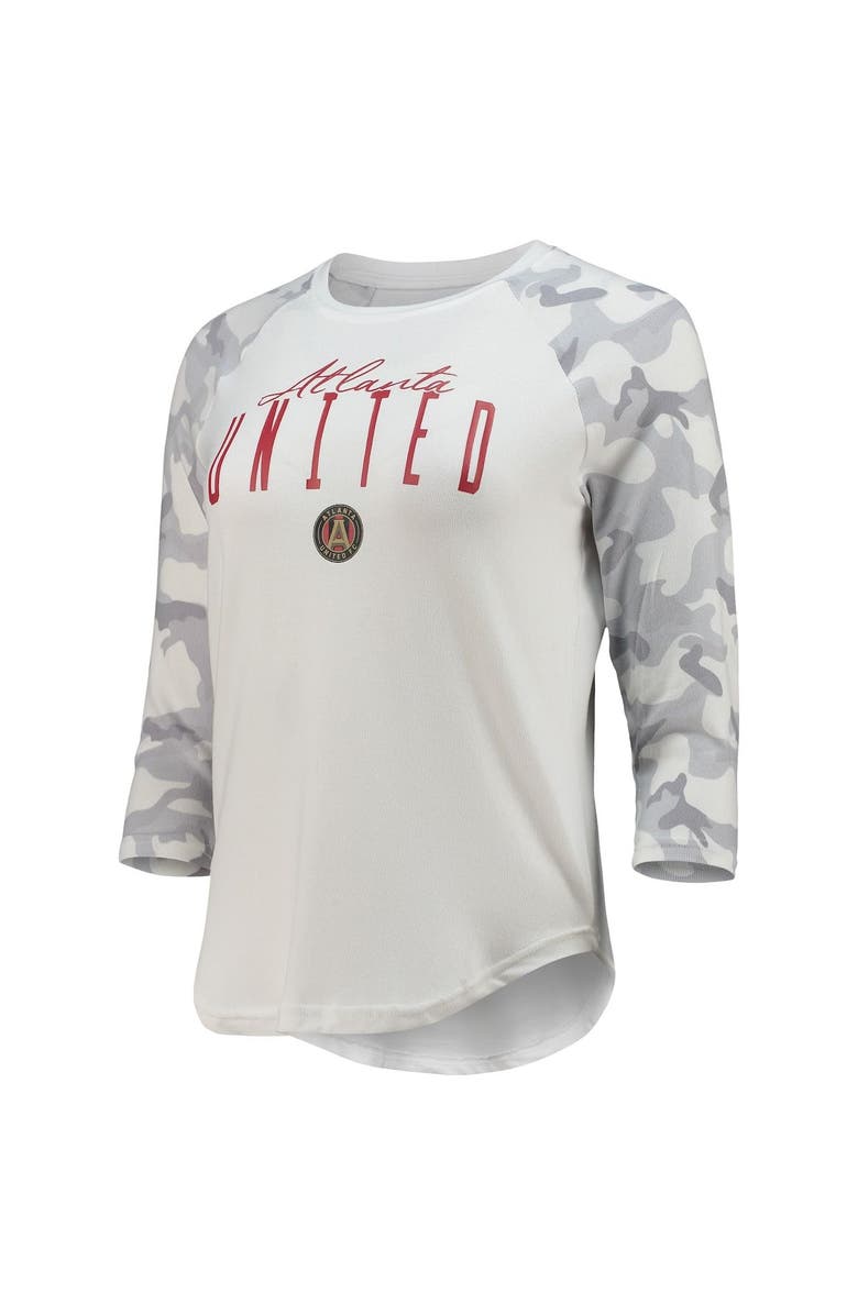 CONCEPTS SPORT Women's Concepts Sport White/Gray Atlanta United FC Composite 3/4-Sleeve Raglan Top, Alternate, color, 