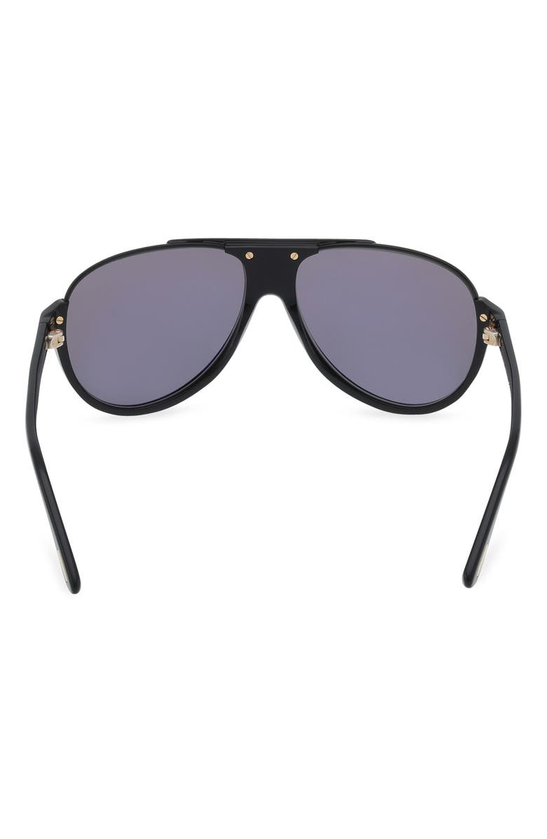 TOM FORD Dimitry 59mm Polarized Aviator Sunglasses, Alternate, color, Shiny Black / Smoke