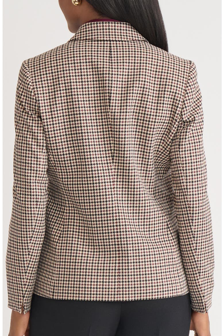 One-Button Houndstooth Blazer, Alternate, color, TOFFEE MULTI