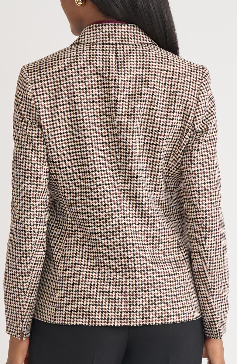 KASPER One-Button Houndstooth Blazer, Alternate, color, Toffee Multi