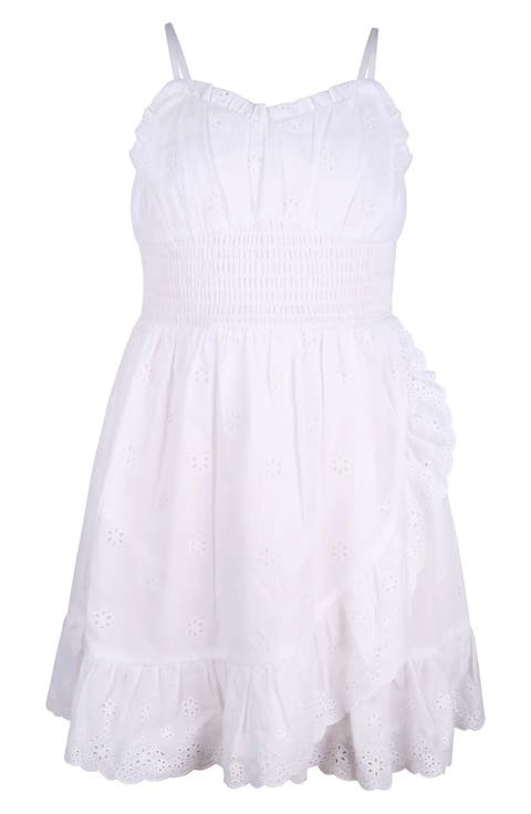 Kids' Cotton Eyelet Smocked Dress (Big Kid)