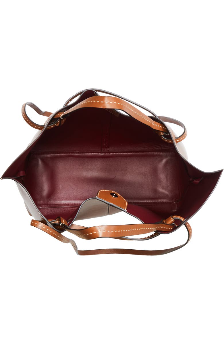 Max Mara Double Leather Shopper Tote, Alternate, color, Amber Brown