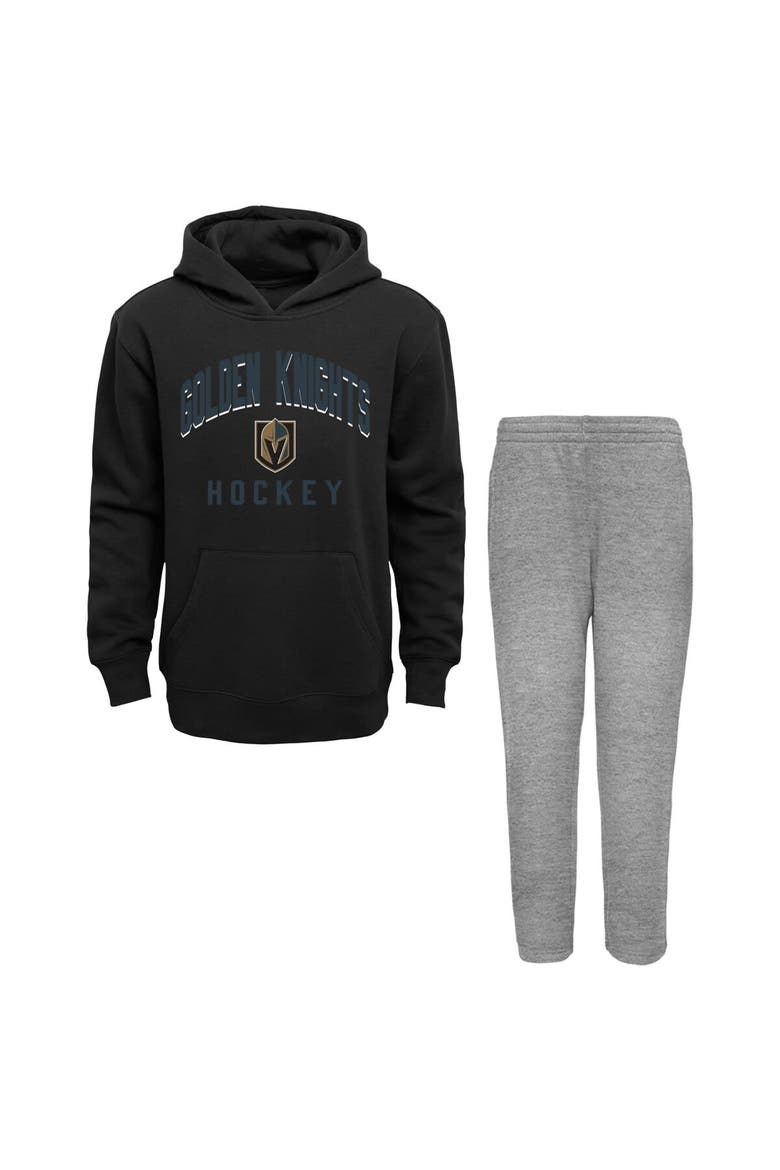 Toddler Black/Heather Gray Vegas Golden Knights Play by Play Pullover Hoodie & Pants Set, Main, color, Black