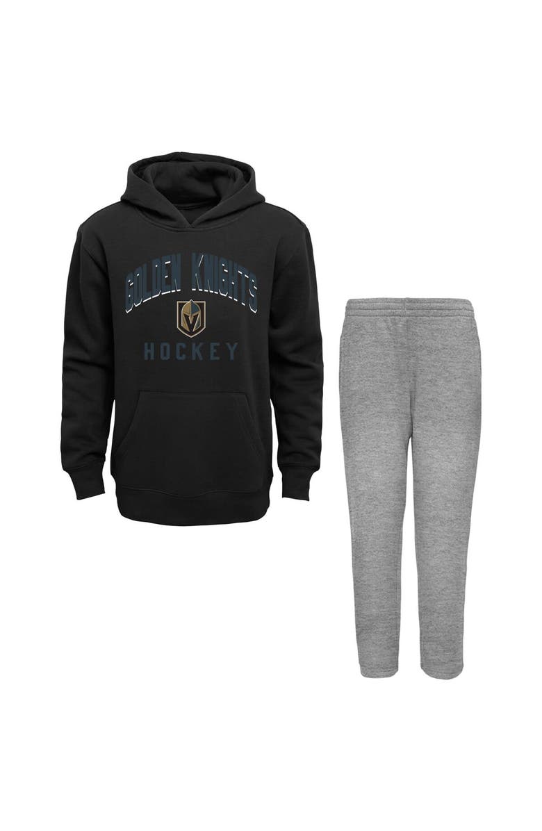 Outerstuff Toddler Black/Heather Gray Vegas Golden Knights Play by Play Pullover Hoodie & Pants Set, Main, color, Black