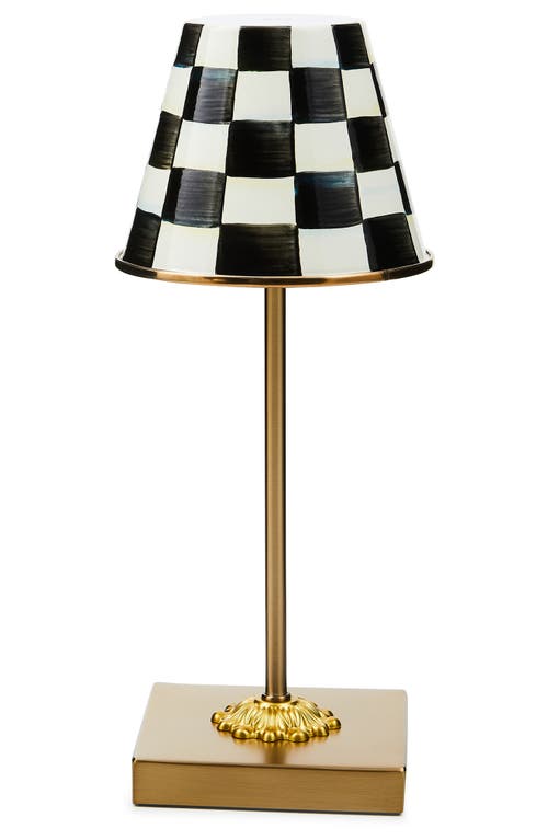 Mackenzie-childs Mackenzie Childs Courtly Check Rechargeable Led Cafe Table Lamp In Black