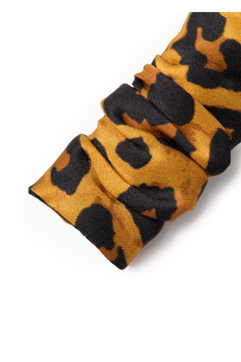 Leopard Silk Hair Barrette Clip, Alternate, color, Brown
