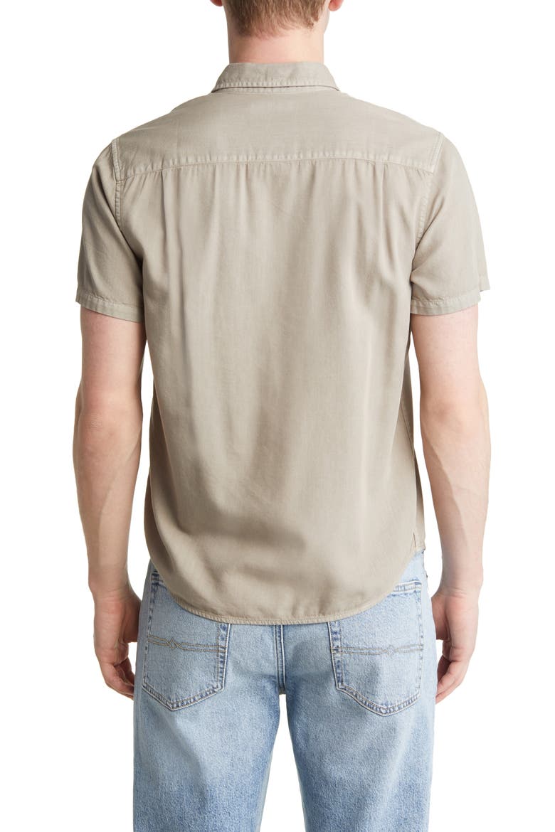 Lived-In Short Sleeve Button-Up Shirt, Alternate, color, SILVER SAGE