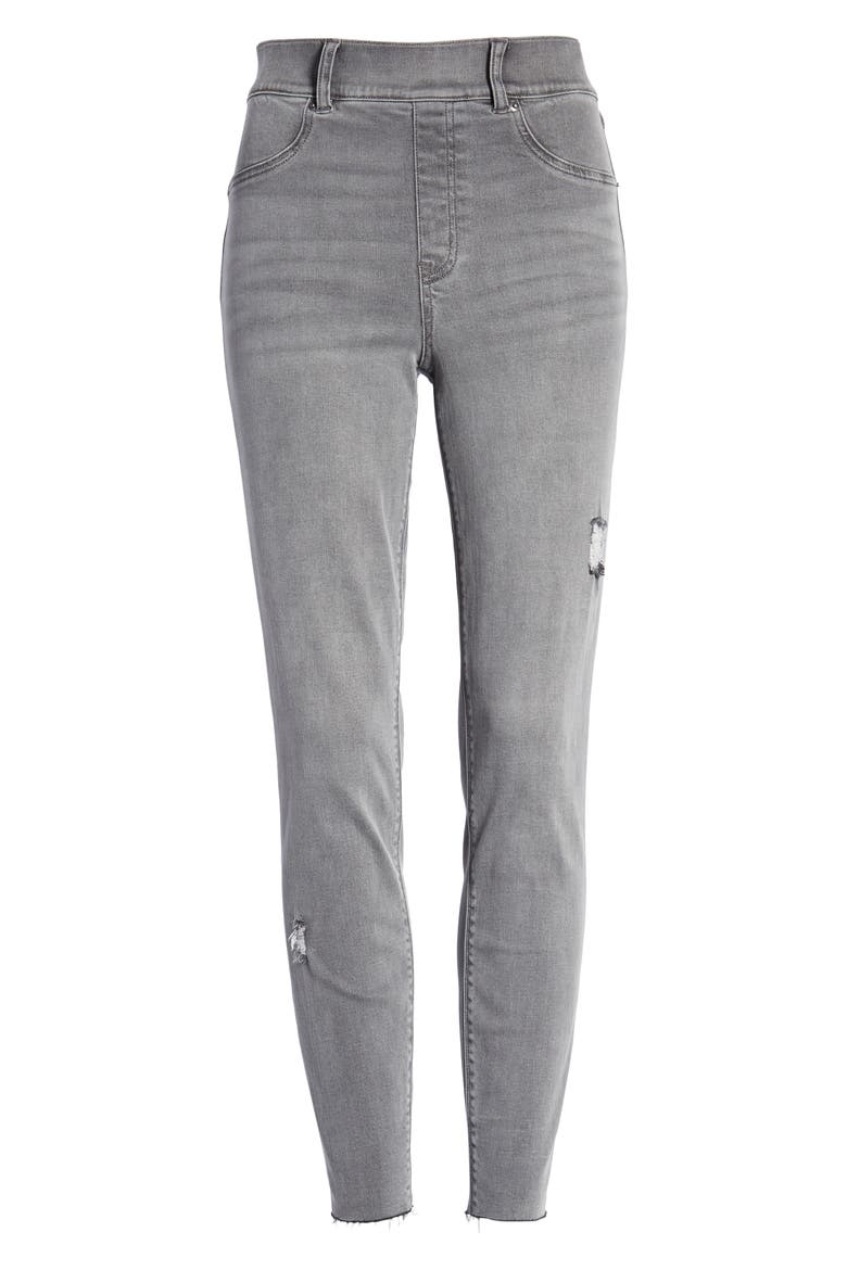 Distressed Ankle Skinny Jeans, Alternate, color, VINTAGE GREY