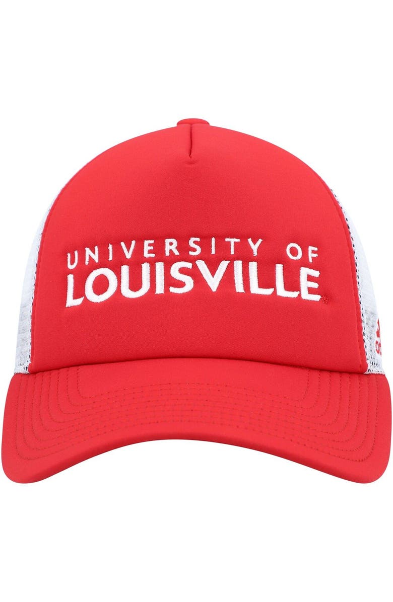 adidas Men's adidas Red Louisville Cardinals Foam Trucker Snapback Hat, Alternate, color, 