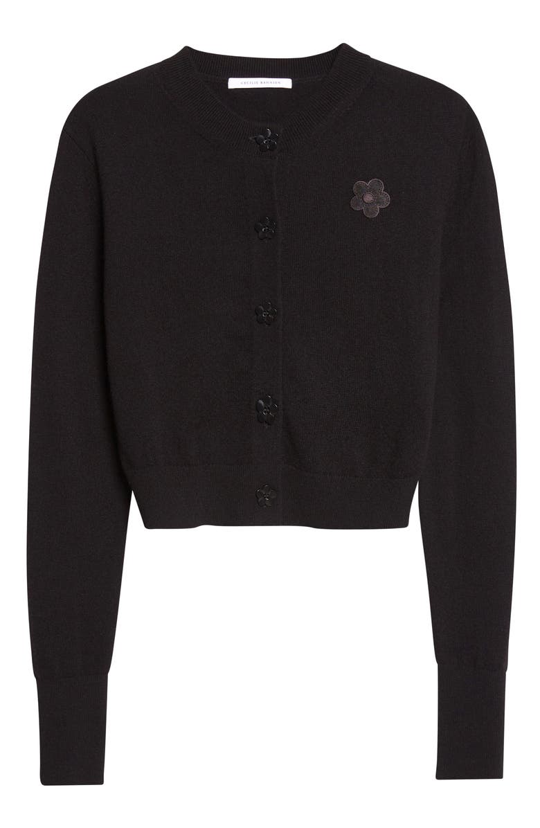 Cecilie Bahnsen CBdua Summer Cashmere & Wool Cardigan, Main, color, Black