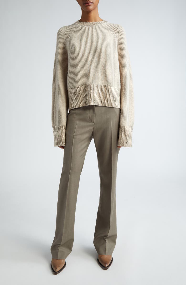 Golden Goose Journey Crystal Wool Rib Sweater, Alternate, color, 