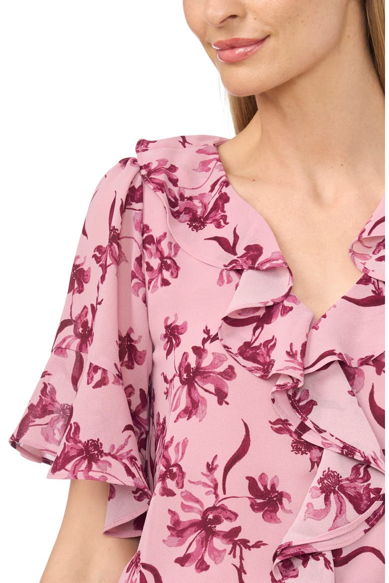 Print Ruffle Top, Alternate, color, CAMEO BLUSH