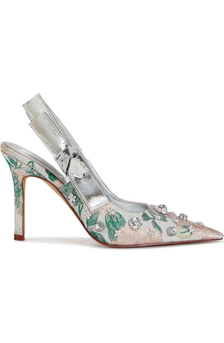 AZALEA WANG Sericus Embellished Pointed Toe Slingback Pump, Alternate, color,