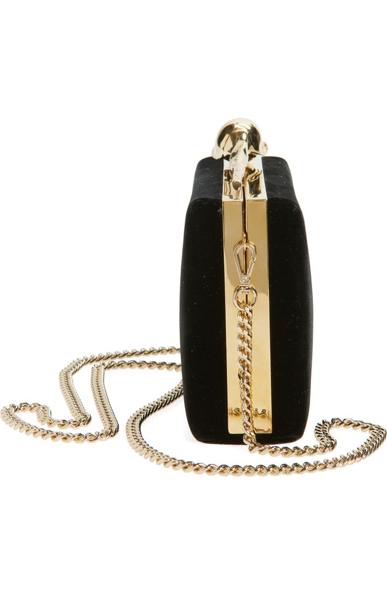 Erdem Bloom Velvet Clutch, Alternate, color, Black