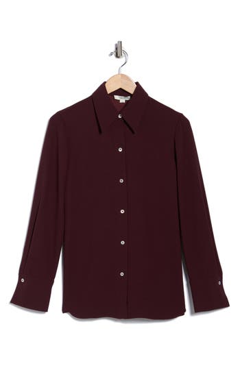 Vince Easy Button-down Shirt In Burgundy