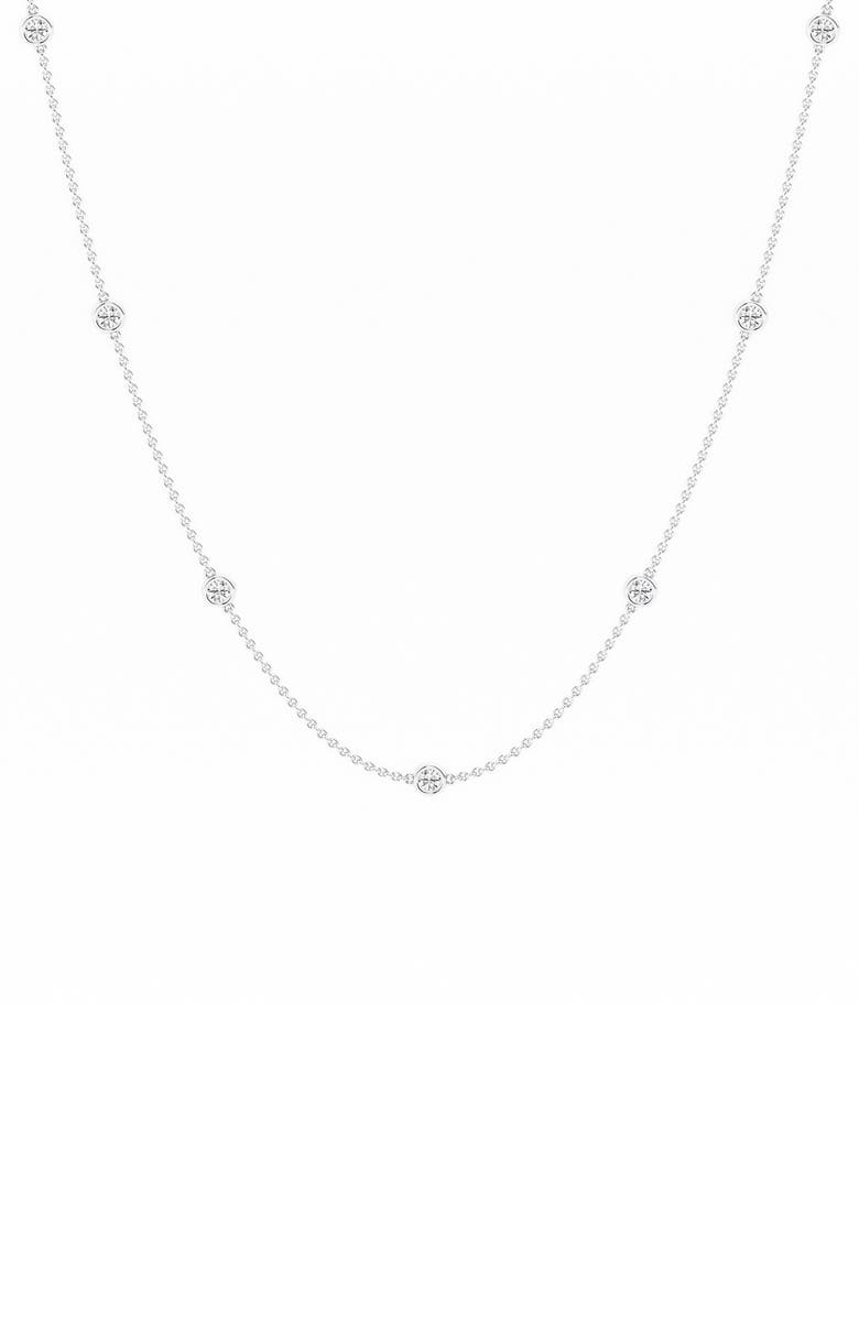 Badgley Mischka Collection Lab Created Diamond Station Chain Necklace - 0.70ctw, Main, color, 