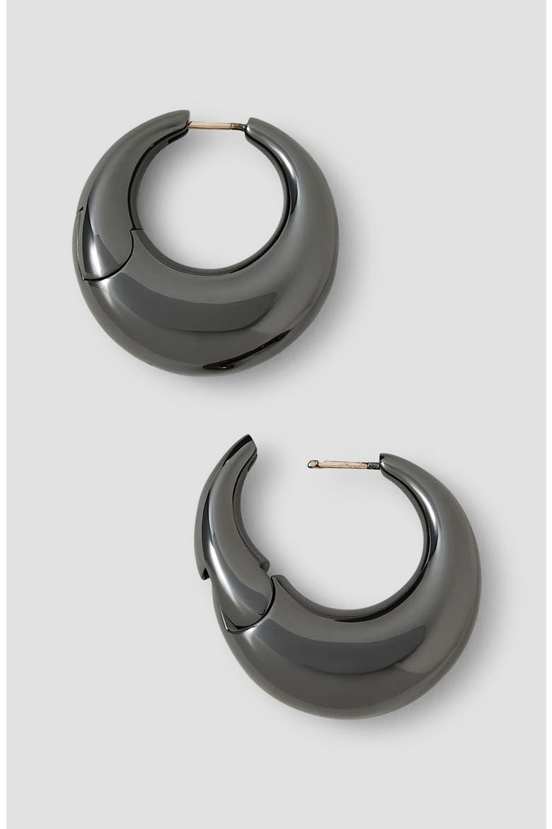 Dylan Dome Huggie Hoop Earrings, Alternate, color, HEMATITE