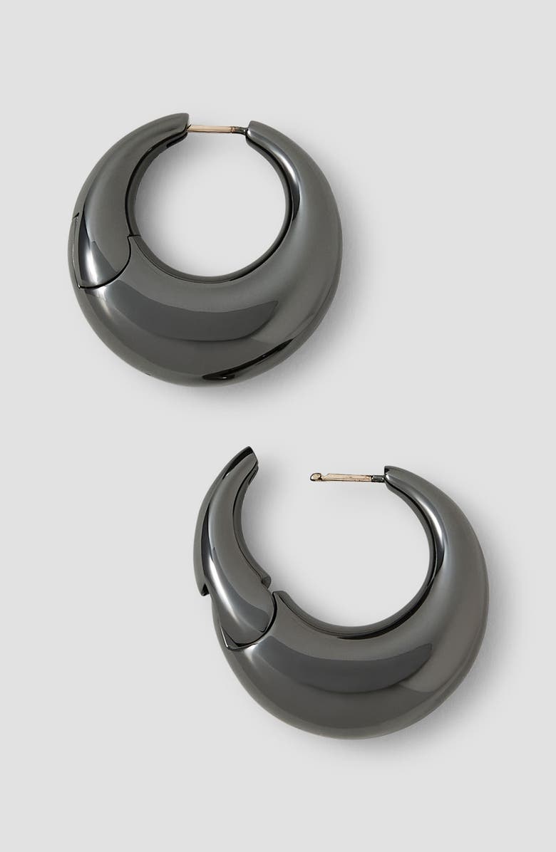 Jennifer Fisher Dylan Dome Huggie Hoop Earrings, Alternate, color, Hematite