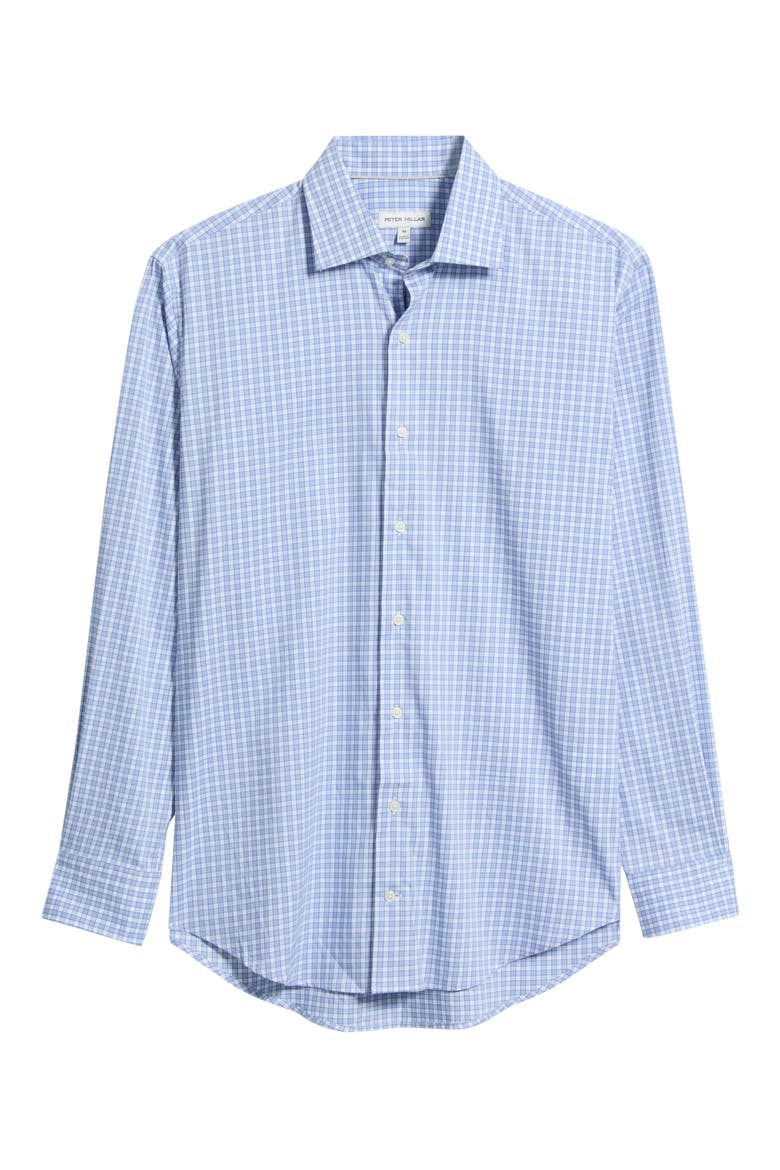Atlas Crown Check Stretch Sport Shirt, Main, color, BLUE FREESIA