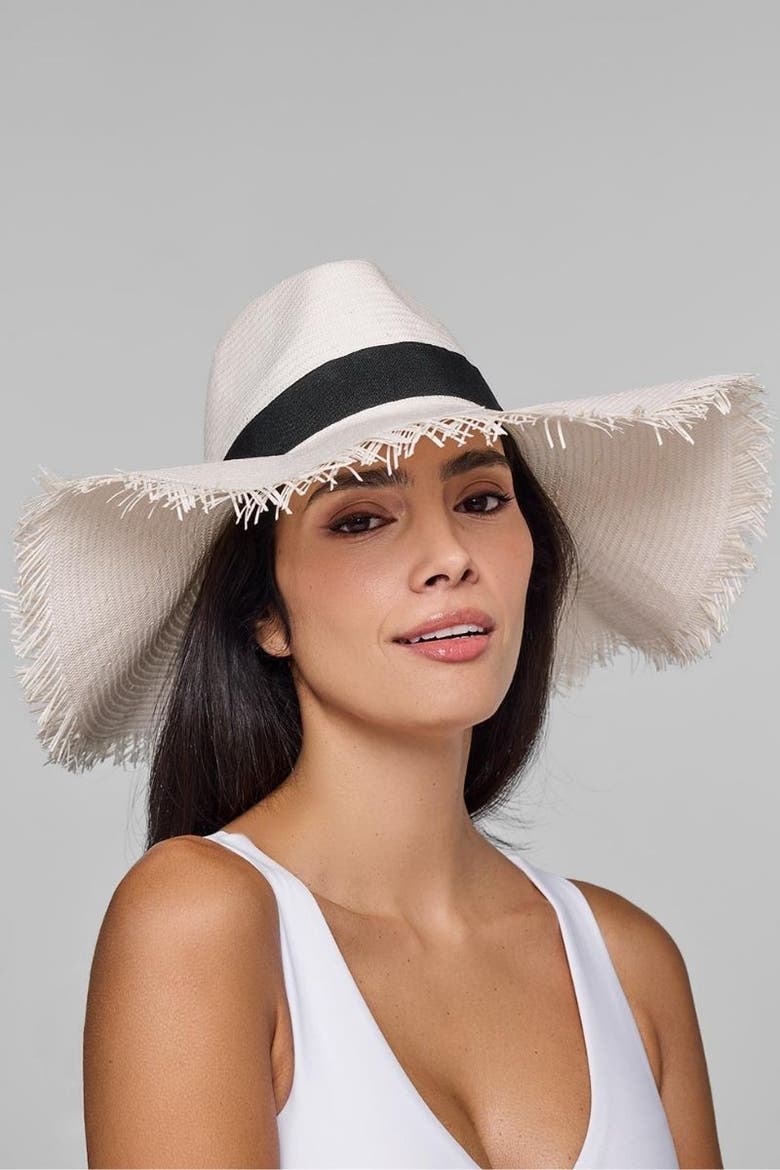 Women's Nassau Shantung Straw Hat, UPF 50+ Sun Protection, Alternate, color, Dark Brown