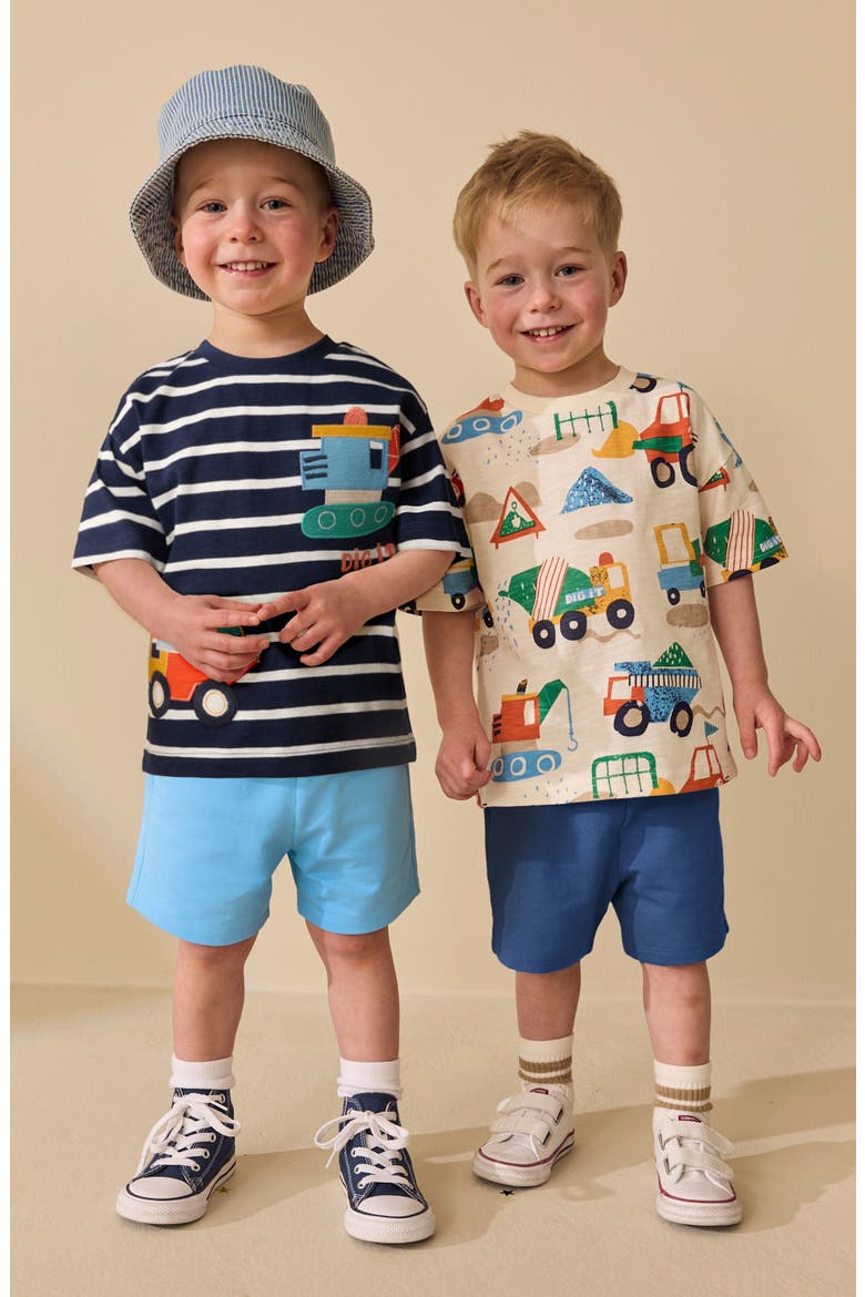 Kids' Stripe Digger 4-Piece T-Shirts & Shorts Set, Alternate, color, MULTI
