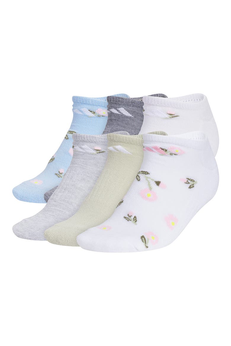 Climacool Athletic Cushioned Ankle Socks, Main, color, GLOW BLUE/ GREY/ FROZEN PURPLE