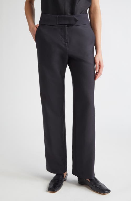 Brandon Maxwell The Phoenix Low-rise Wool-silk Mikado Barrel-leg Pants In Black