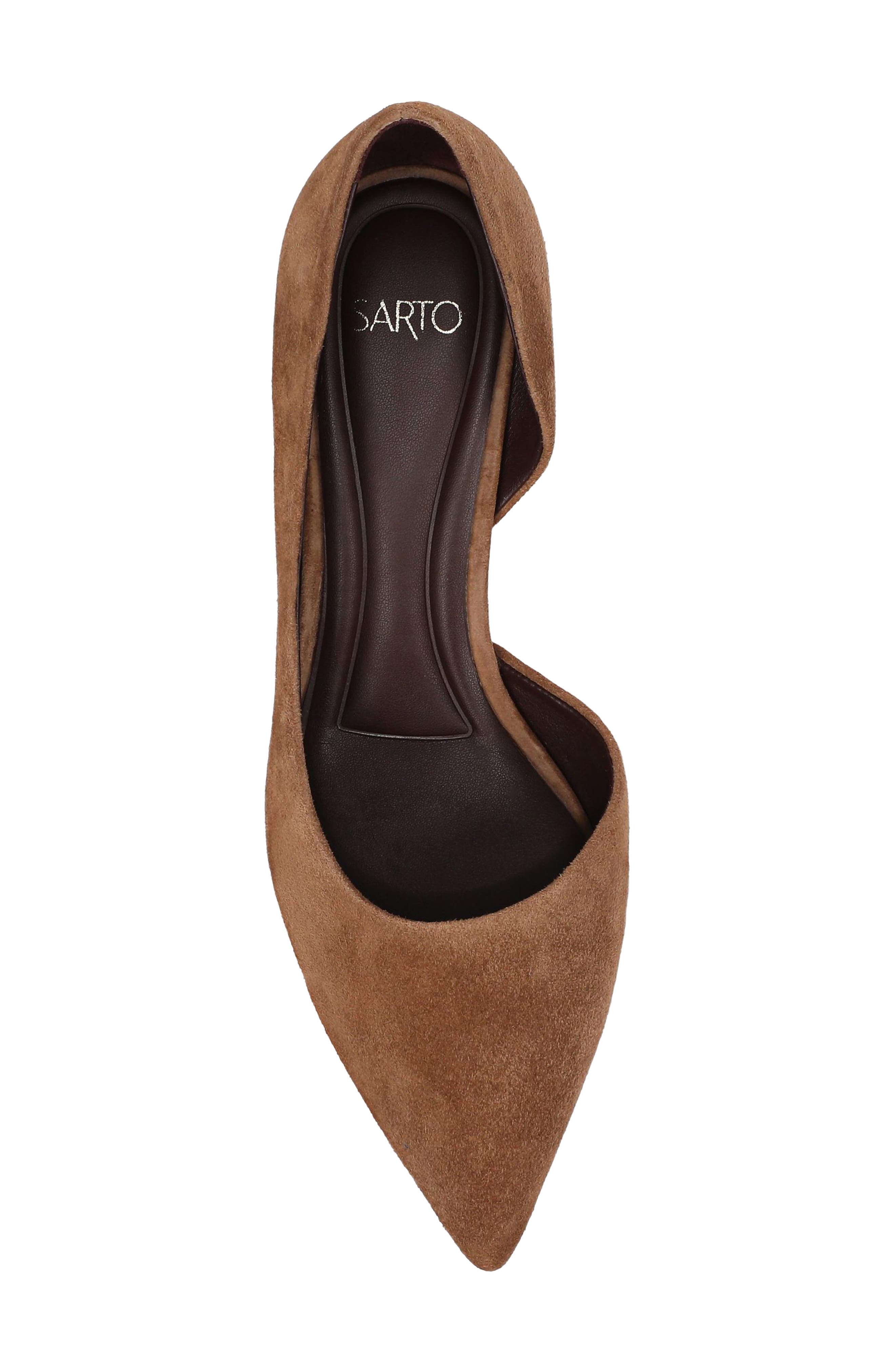 Tawny Pointed Toe Pump, Alternate, color, BROWN SUEDE