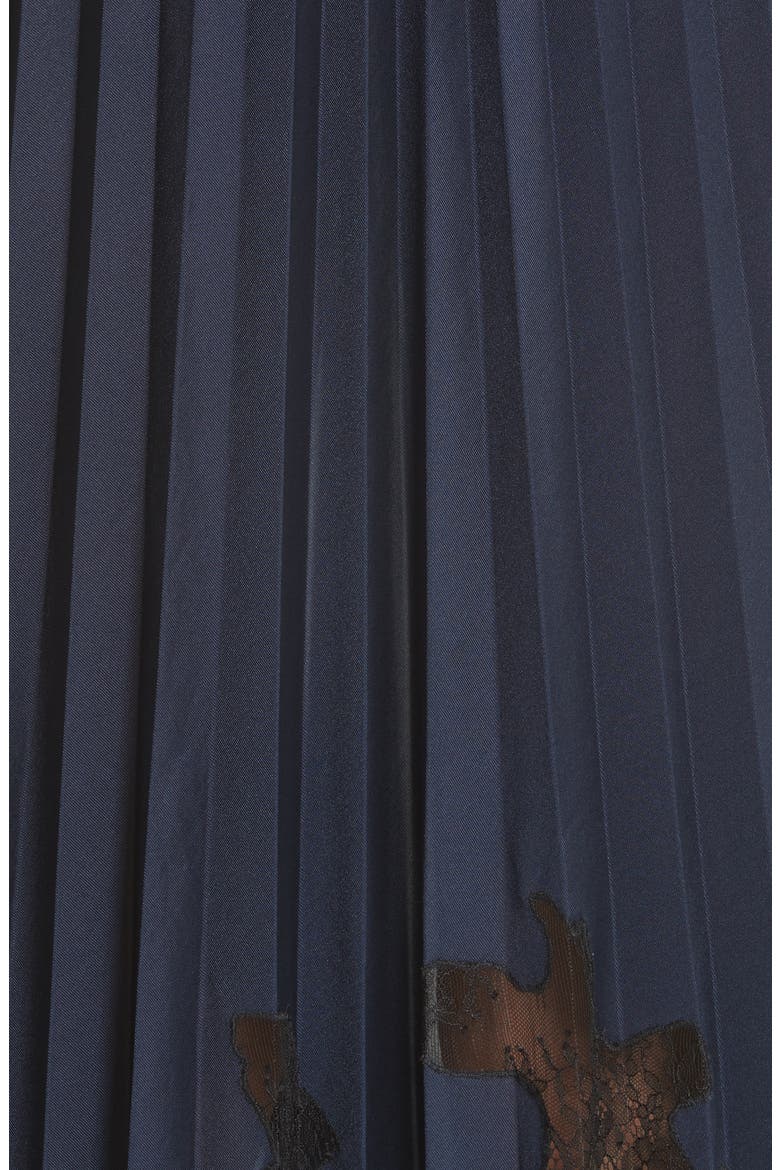 Pleated Lace Inset Skirt, Alternate, color, BLUE
