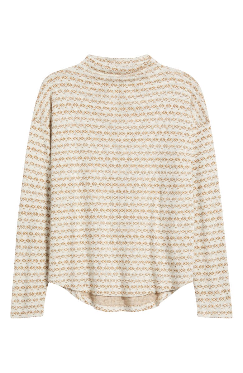 Bobeau Jacquard Mock Neck Knit Top, Alternate, color,