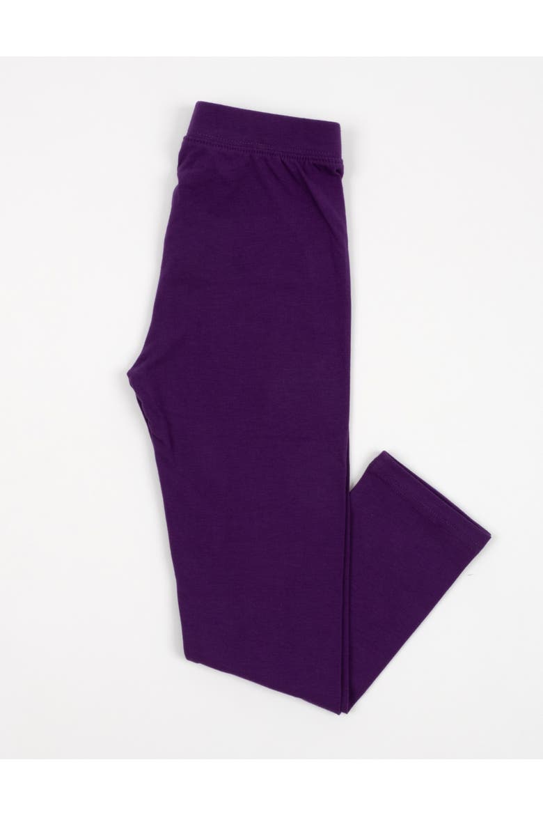 Girls Cotton Leggings, Solid Colors, Alternate, color, Dark Purple