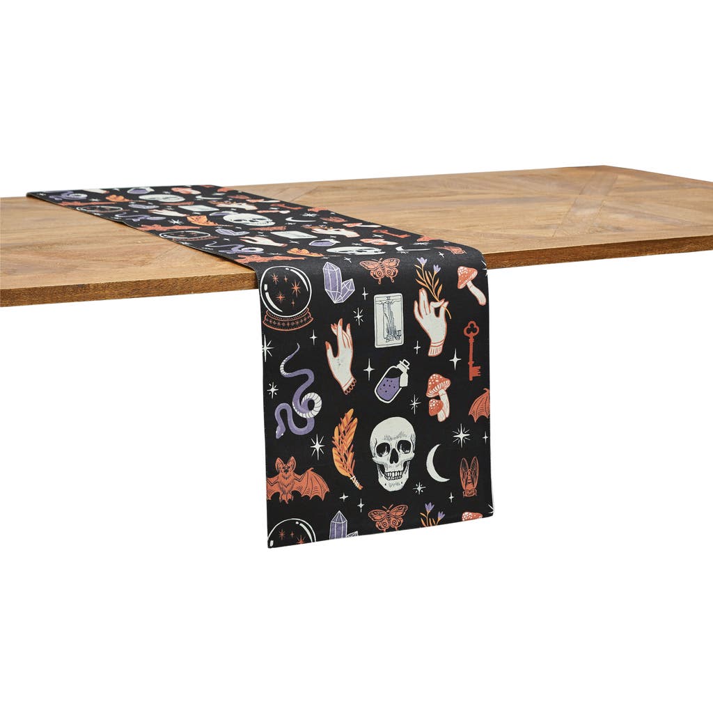 C & F Home C&f Home Halloween Magic Decorative 100% Cotton Table Runner 14" X 72" In Black