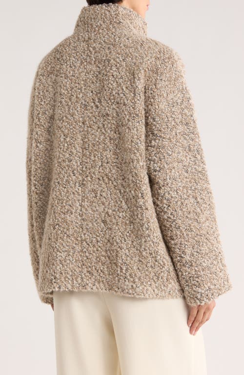 Eileen Fisher Alpaca & Wool Blend Faux Shearling Short Coat In Brown