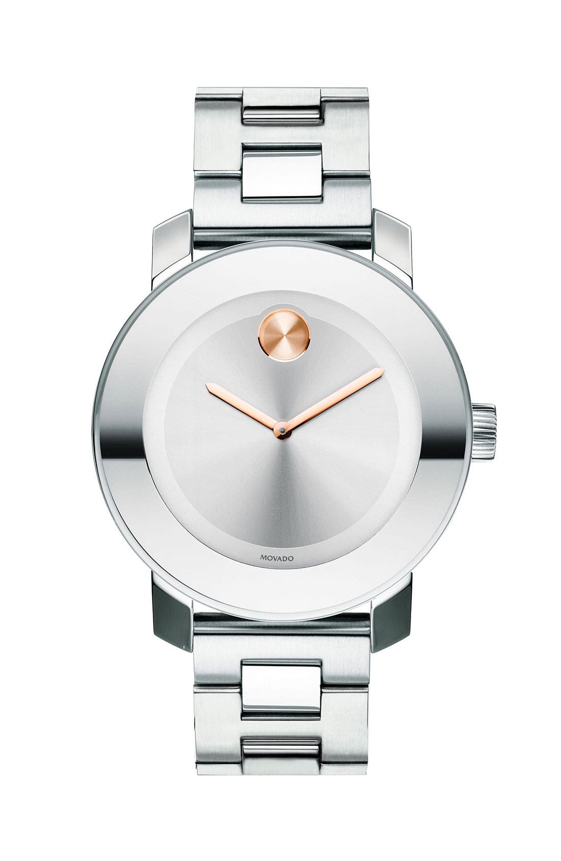 Movado 'Bold' Round Bracelet Watch, 36mm in Silver 