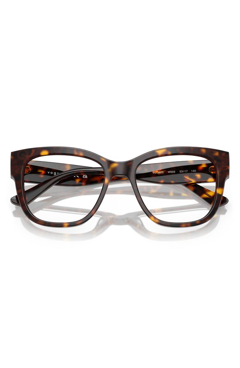 VOGUE 49mm Square Optical Glasses, Alternate, color, Dark Havana