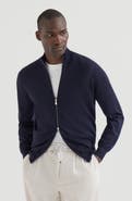 Brunello Cucinelli Cashmere and silk lightweight cardigan with zipper