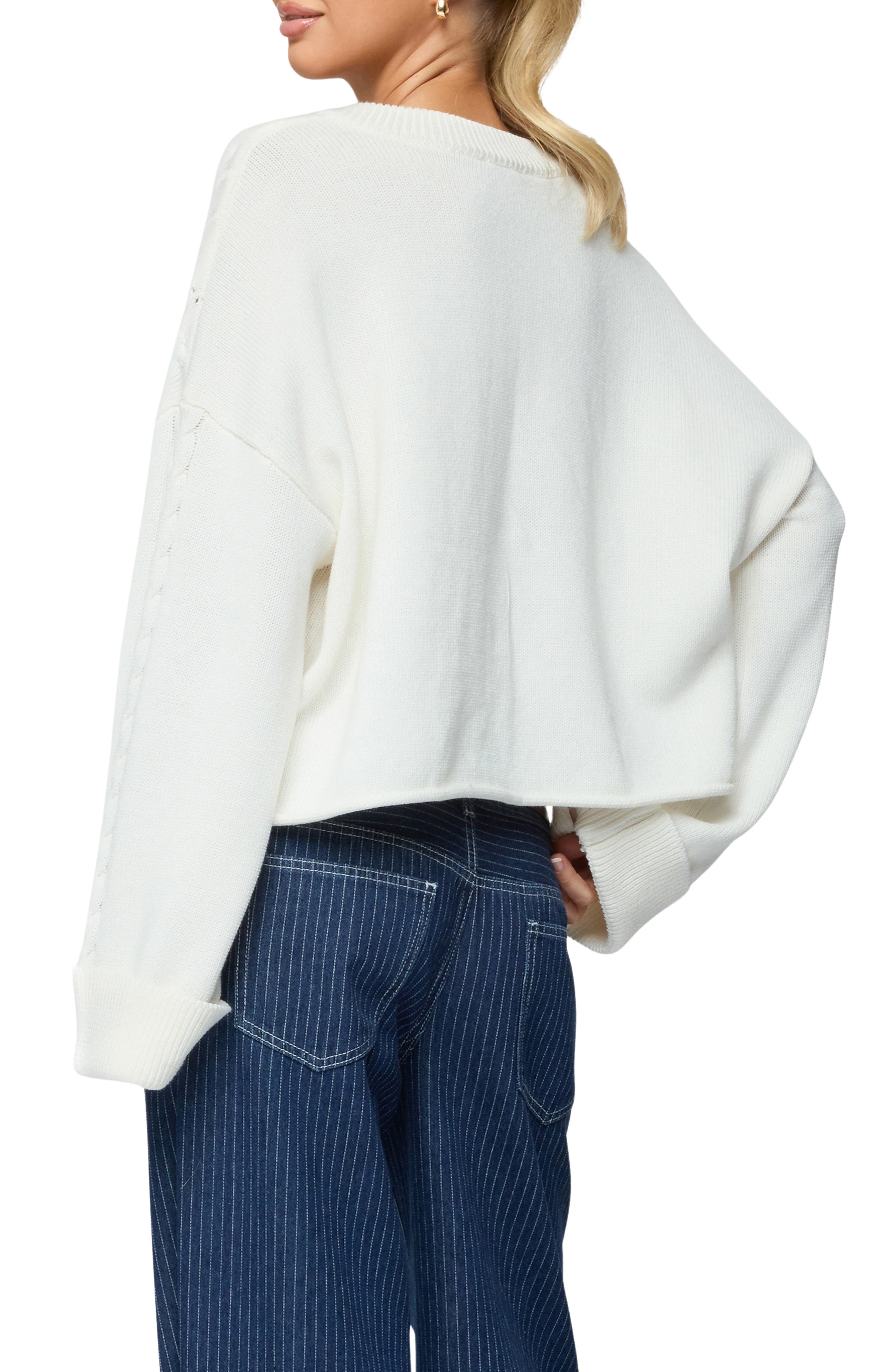Marianna Crop Henley Cable Sweater - image 2