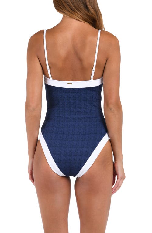 L Agence L'agence Tory Colorblock One-piece Swimsuit In Marine