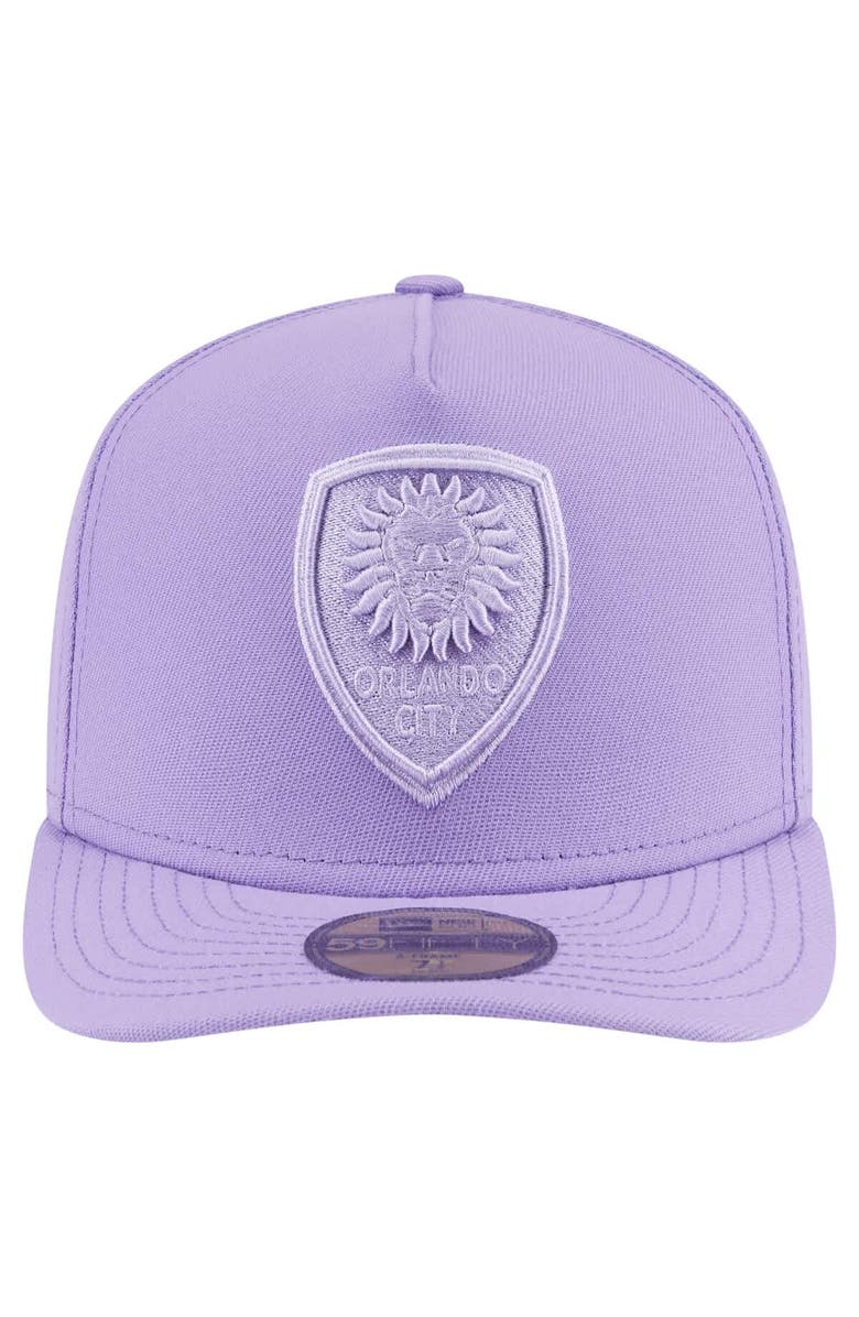 New Era Men's New Era Purple Orlando City SC Color Pack A-Frame 59FIFTY Fitted Hat, Alternate, color, Purple
