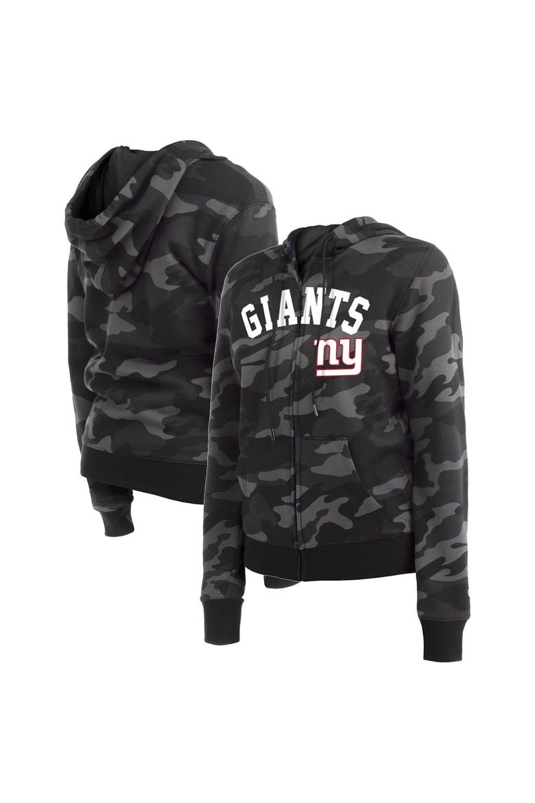 Women's New Era  Black New York Giants Camo Full-Zip Hoodie, Main, color, Black