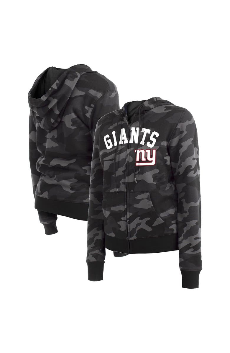 New Era Women's New Era  Black New York Giants Camo Full-Zip Hoodie, Main, color, Black