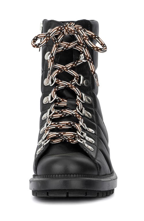 Aquatalia Leia Quilted Lace-up Ankle Boots In Black