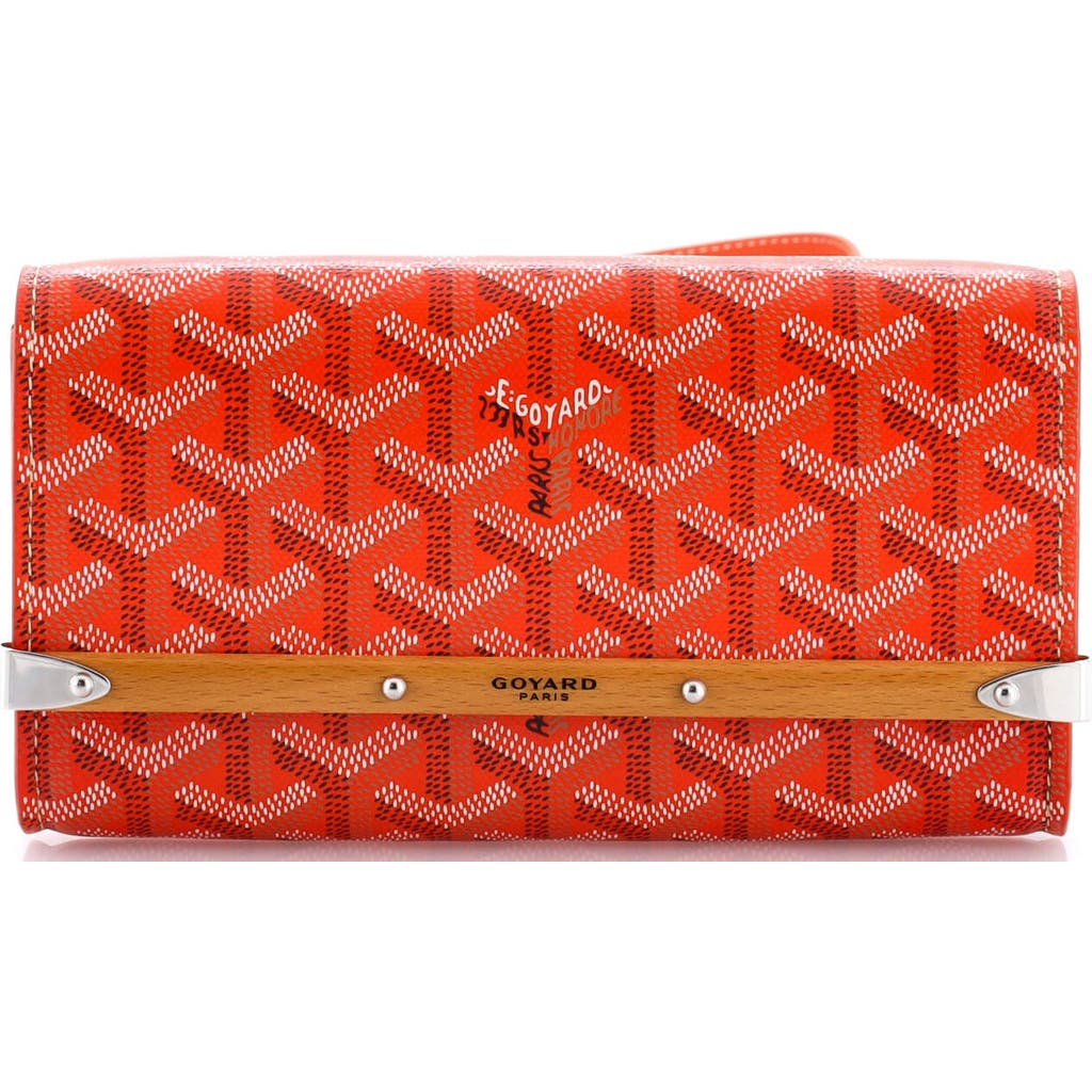 Pre-owned Goyard Goyard Monte Carlo Clutch With Strap Coated Canvas Pm In Orange