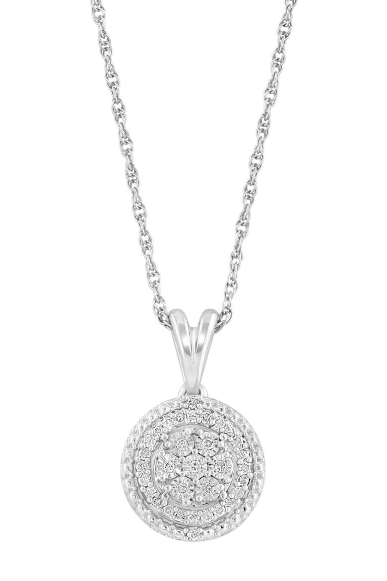 Sterling Silver & Diamond Pendant Necklace, Main, color, SILVER