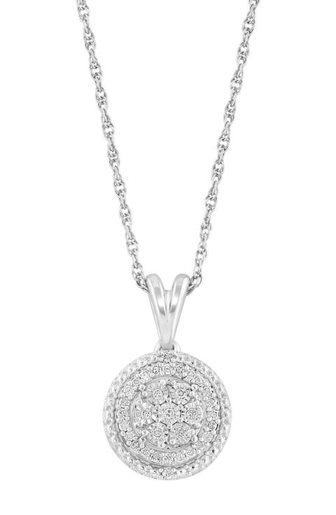 Sterling Silver & Diamond Pendant Necklace