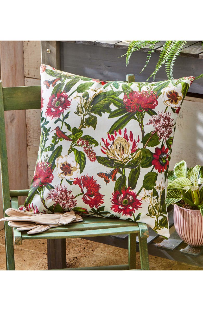 tag Botanical Leaf Print Cotton Throw Pillow Square 20 Inch, Alternate, color, Green