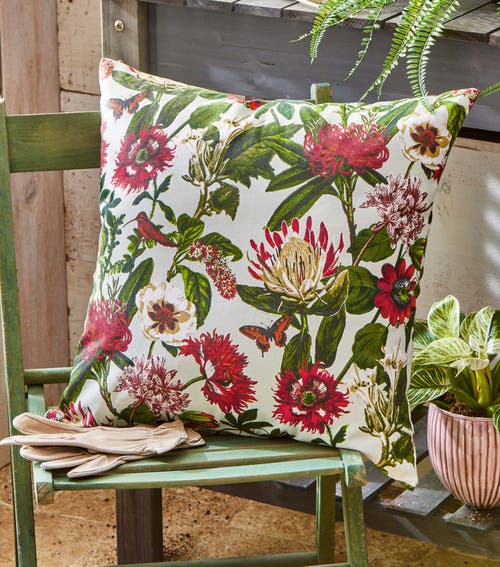 Tag In The Garden Botanical Pillow Leaf Print Cotton Machine Wash Throw Pillow Square 20x20 Inch In Green