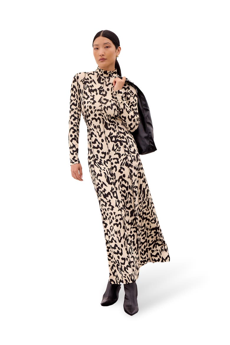 Printed Jersey Maxi Dress, Main, color, Cream/Brown