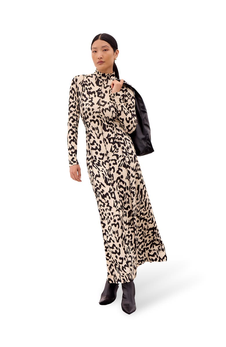 Ro&Zo Printed Jersey Maxi Dress, Main, color, Cream/Brown