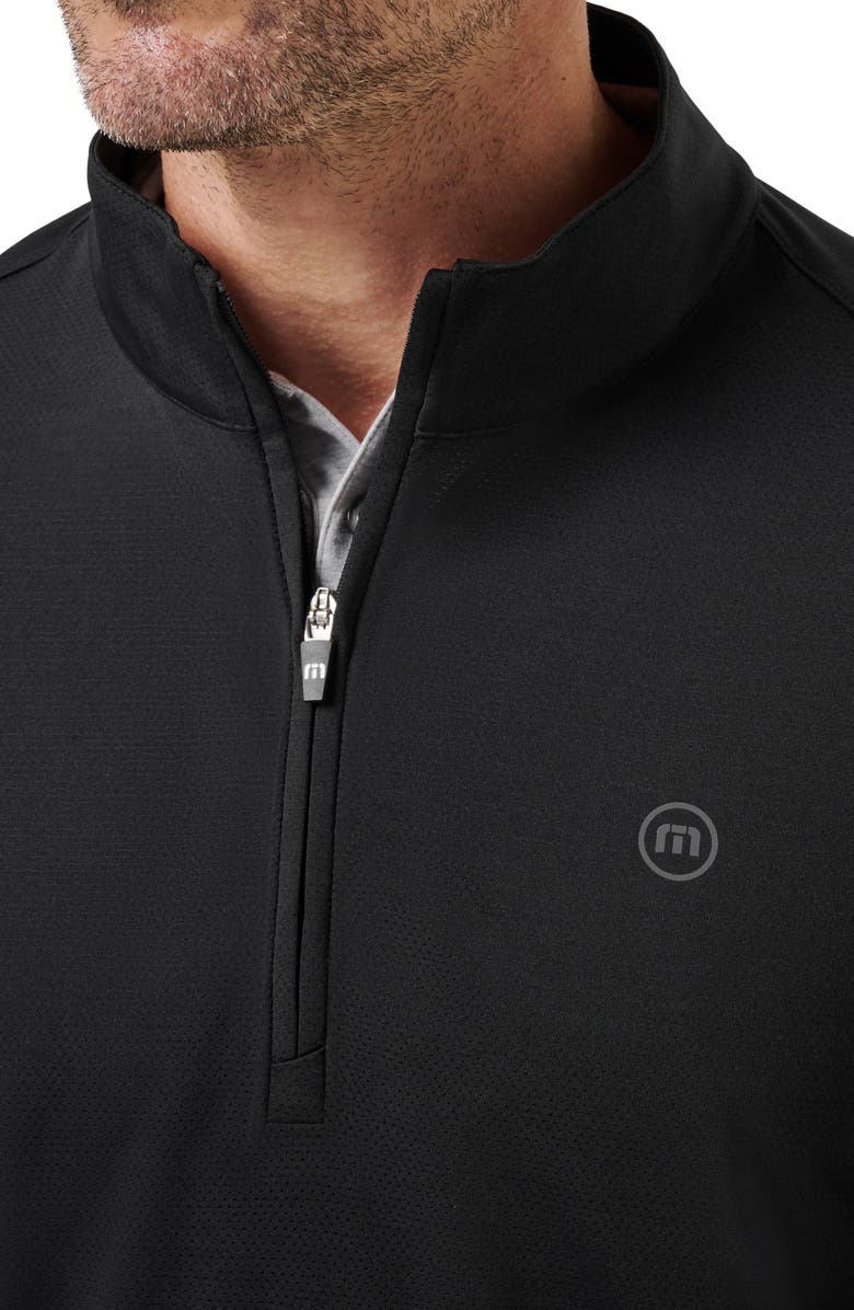 TravisMathew Heater Pro Quarter Zip Pullover, Alternate, color, Black